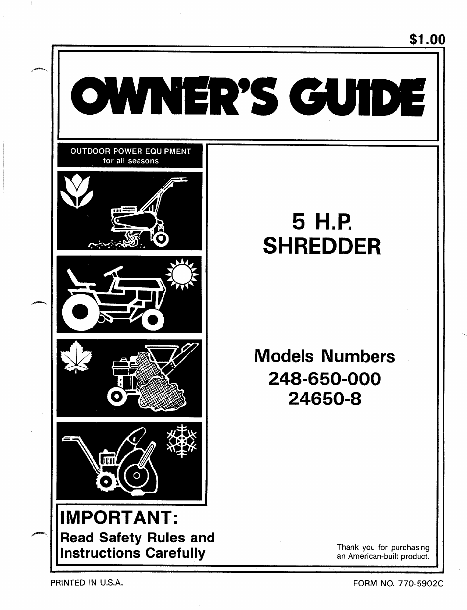 MTD 248-650-000 User Manual | 16 pages