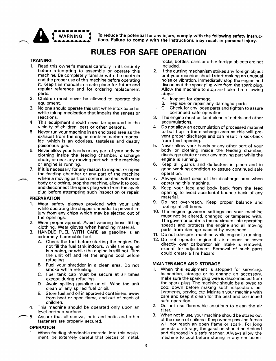 Rules for safe operation | MTD 248-650-000 User Manual | Page 3 / 16