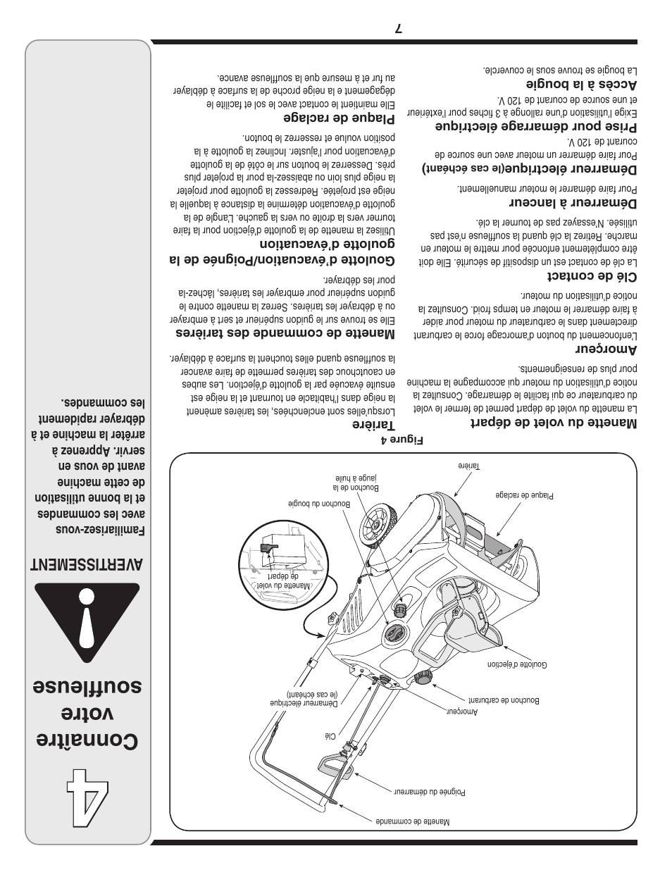 Connaître votre soufﬂeuse, Aver tissement | MTD 2B5 User Manual | Page 26 / 32