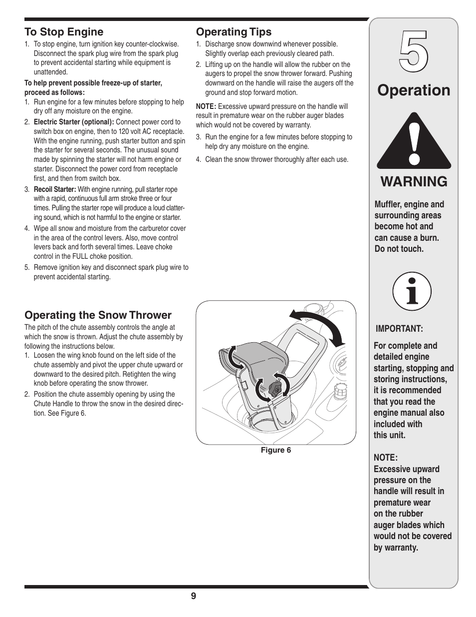 Operation, Warning | MTD 2B5 User Manual | Page 9 / 32