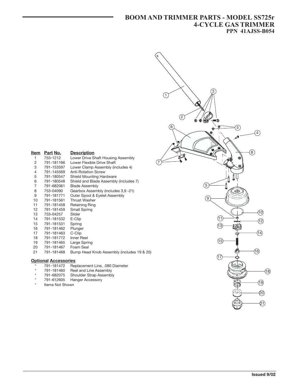 MTD SS725r User Manual | 1 page