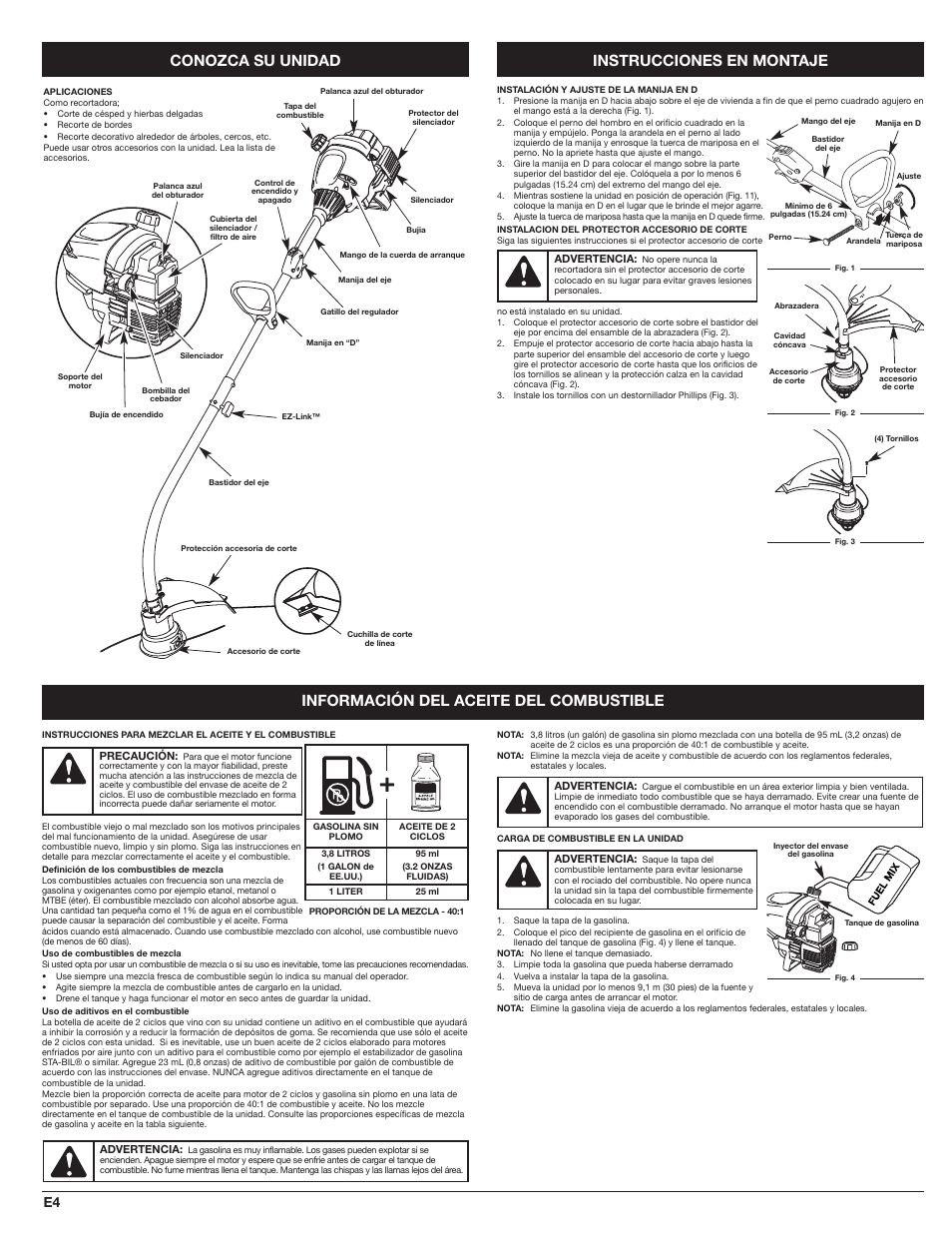 Conozca su unidad | MTD WH25CS User Manual | Page 20 / 28