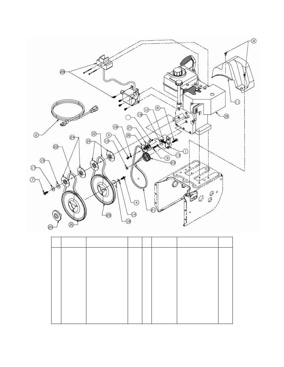 Engine and v-belts | MTD E740 User Manual | Page 26 / 28