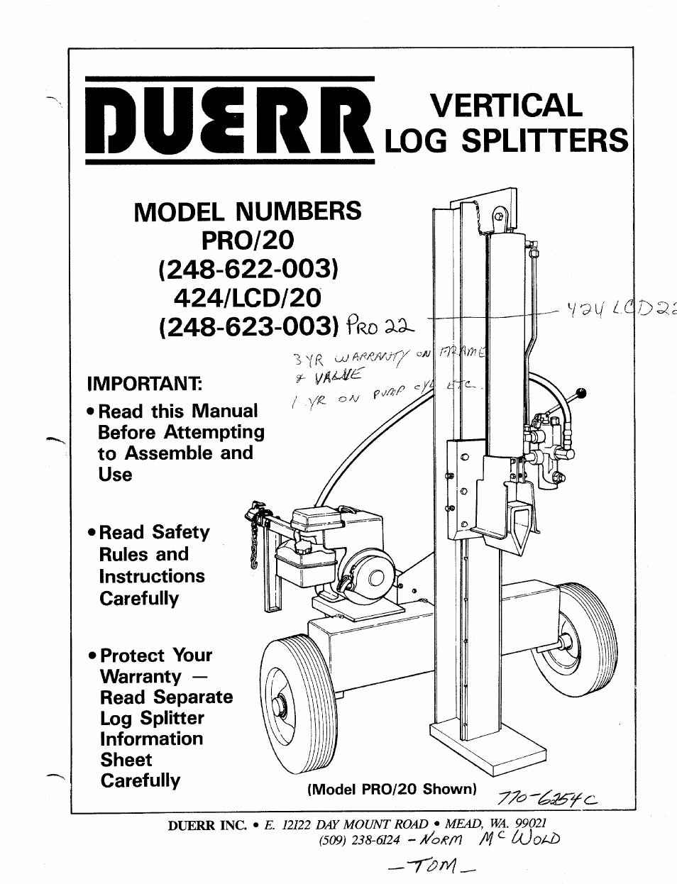 MTD Duerr 248-623-003 User Manual | 16 pages