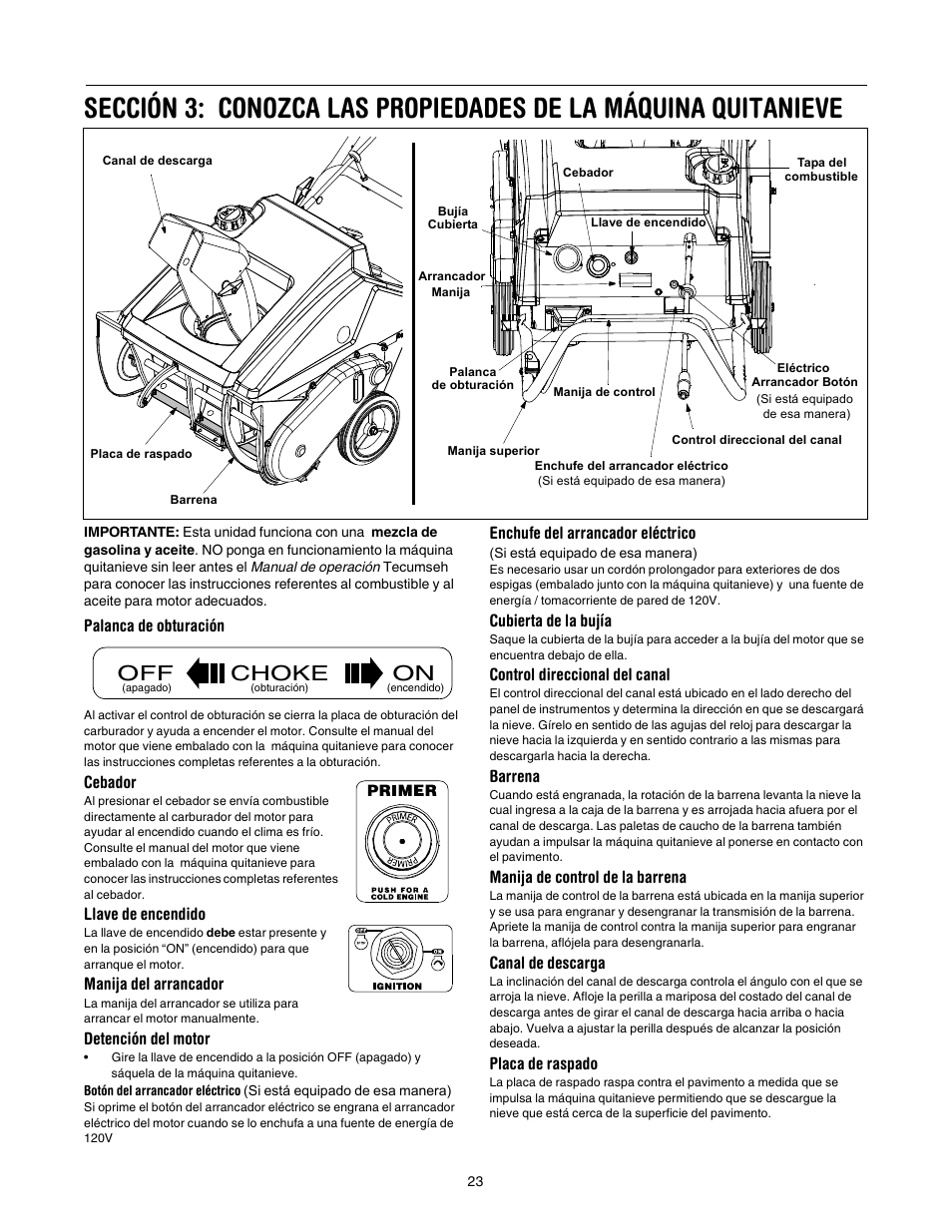 Choke on | MTD 150 User Manual | Page 23 / 32