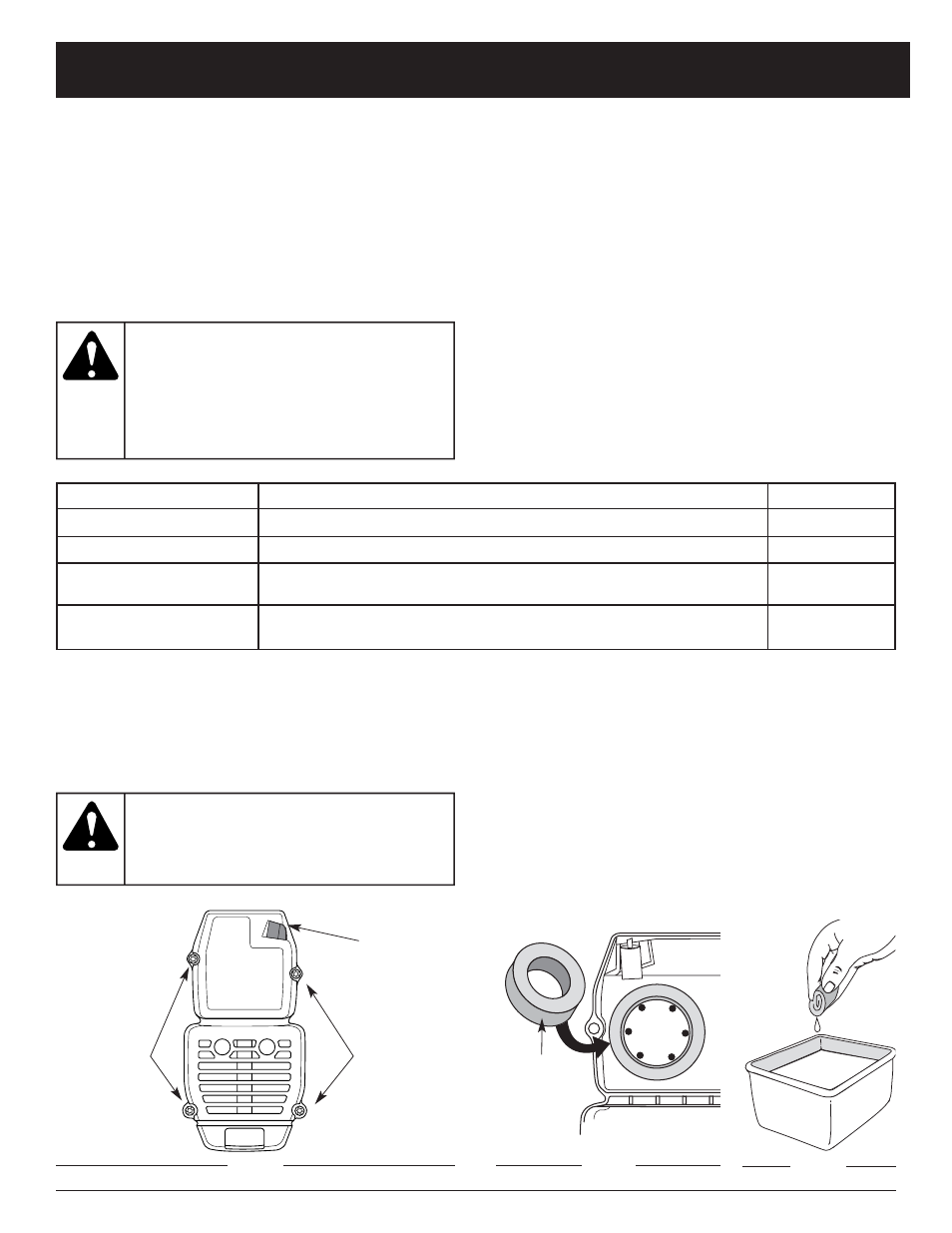 Advertencia, Instrucciones de mantenimiento y reparación | MTD TB320BV User Manual | Page 61 / 72