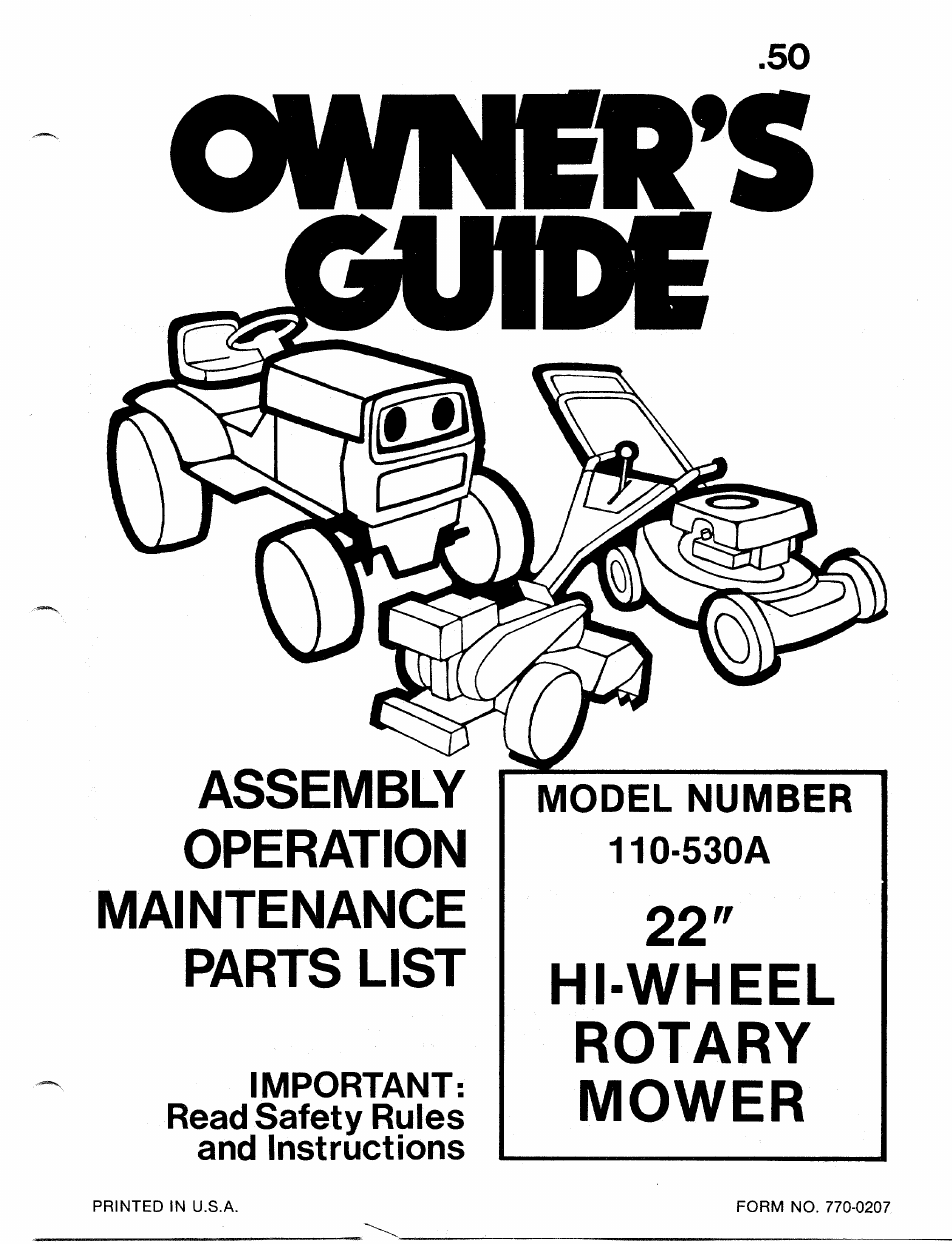 MTD 110-530A User Manual | 19 pages