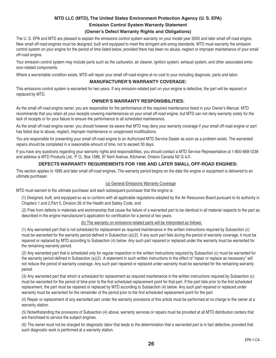 MTD 5DM User Manual | Page 26 / 52