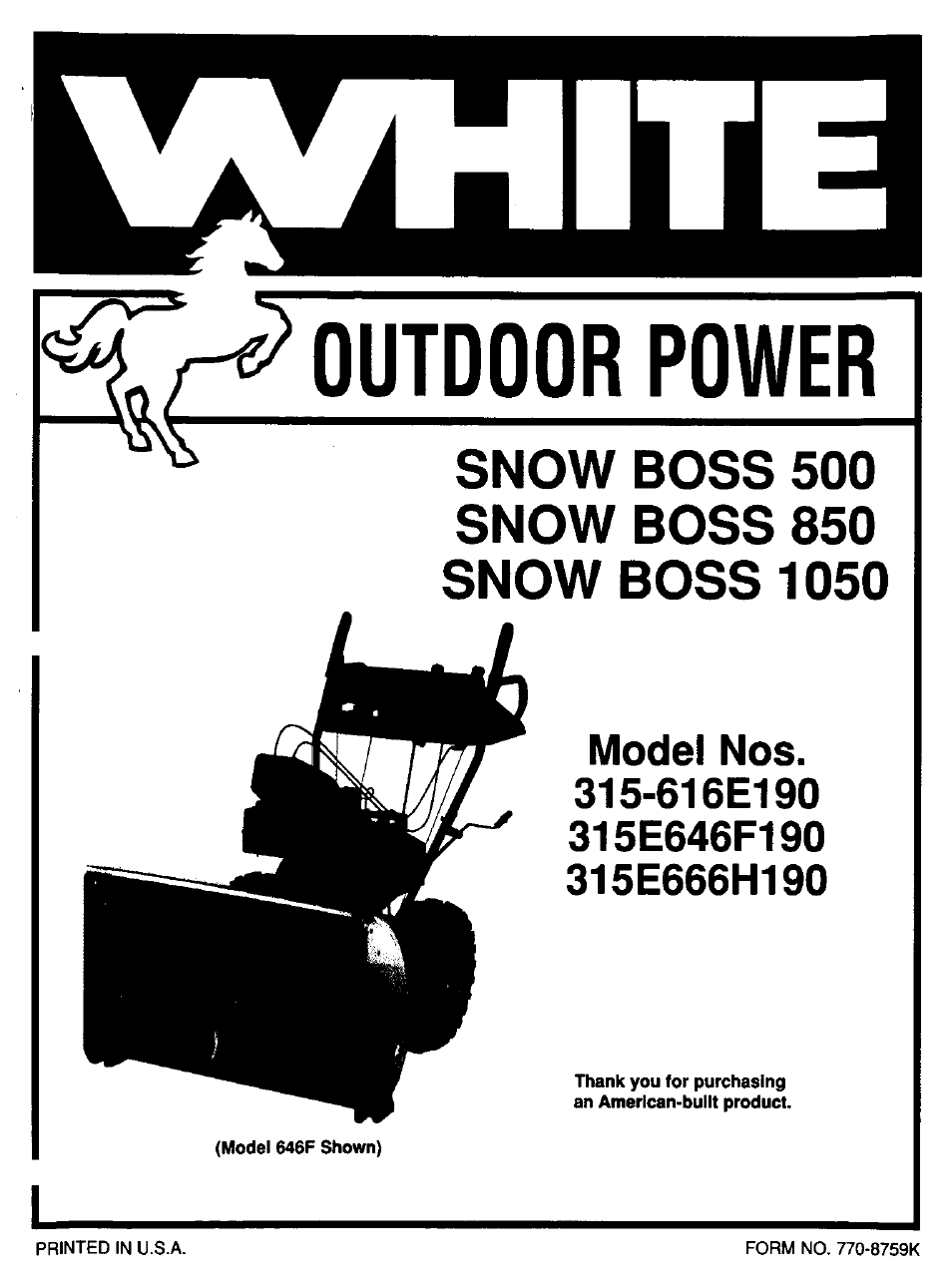 MTD White 315E646F190 User Manual | 24 pages