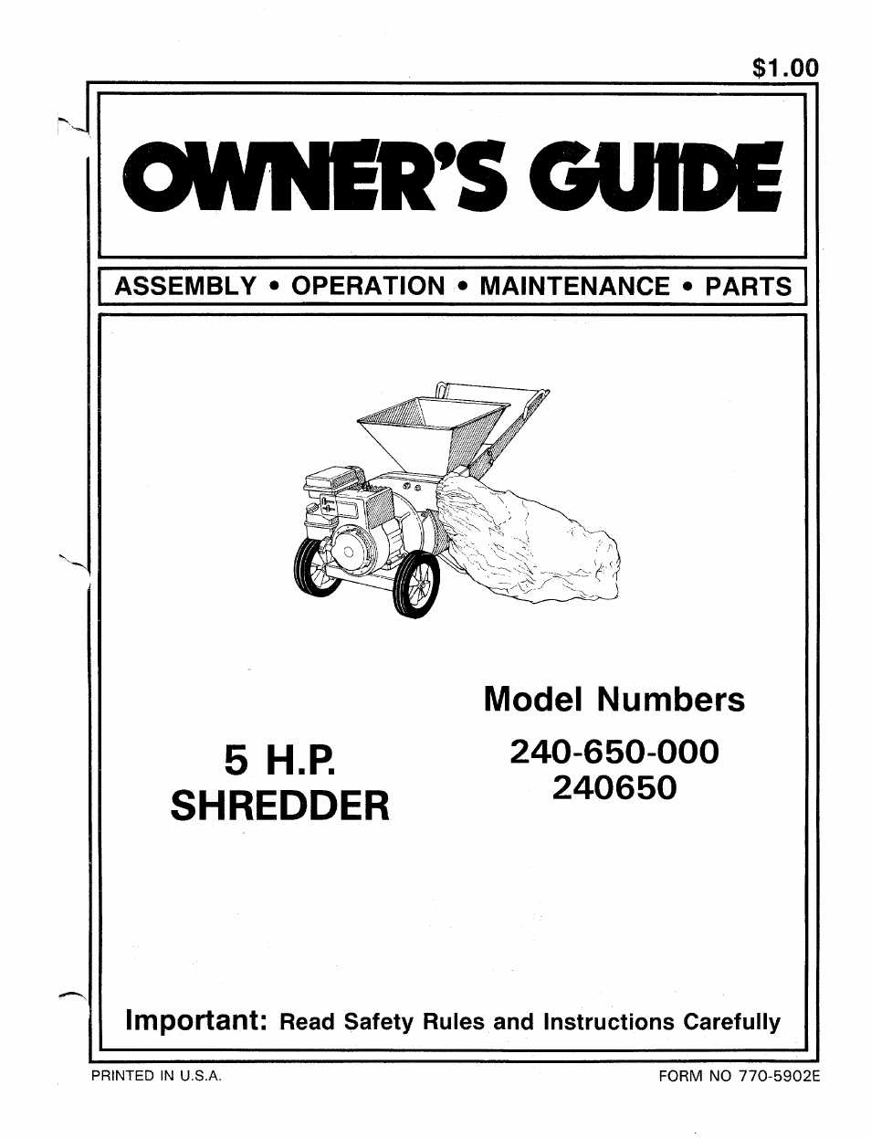 MTD 240-650-000 User Manual | 16 pages