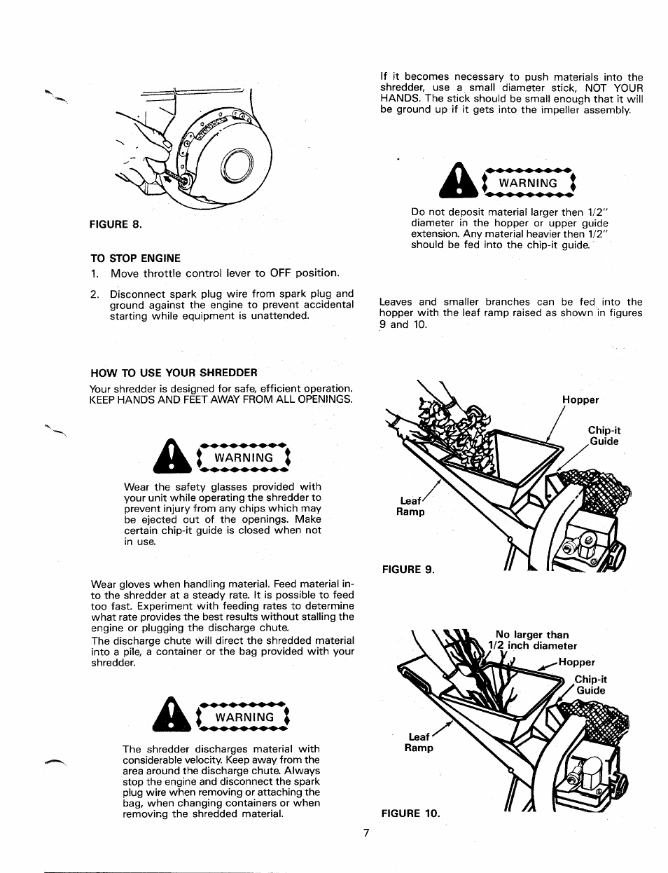 To stop engine, How to use your shredder, Ac warning i | MTD 240-650-000 User Manual | Page 7 / 16