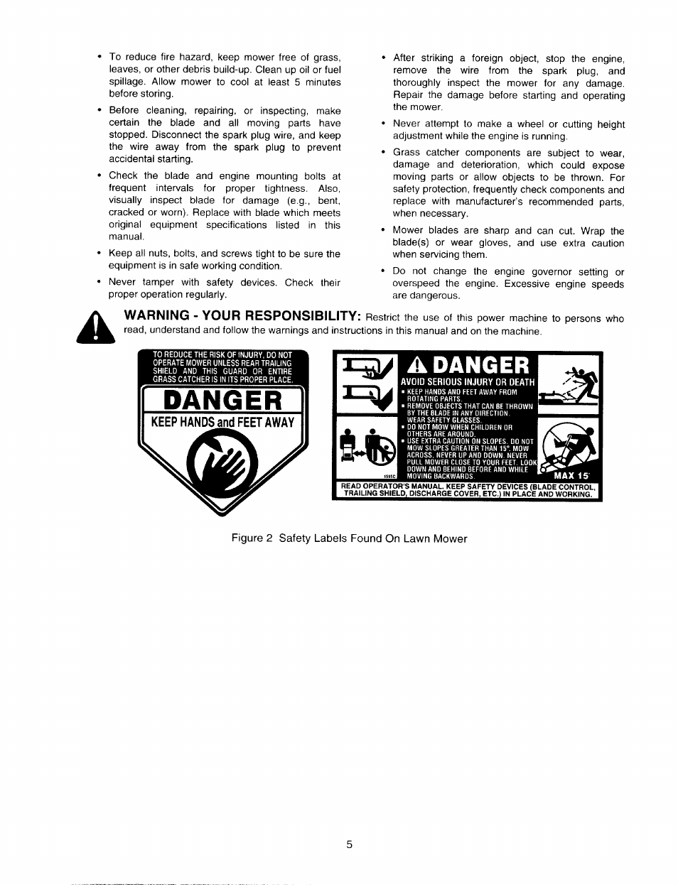 Warning - your responsibility | MTD 060 Series User Manual | Page 5 / 20