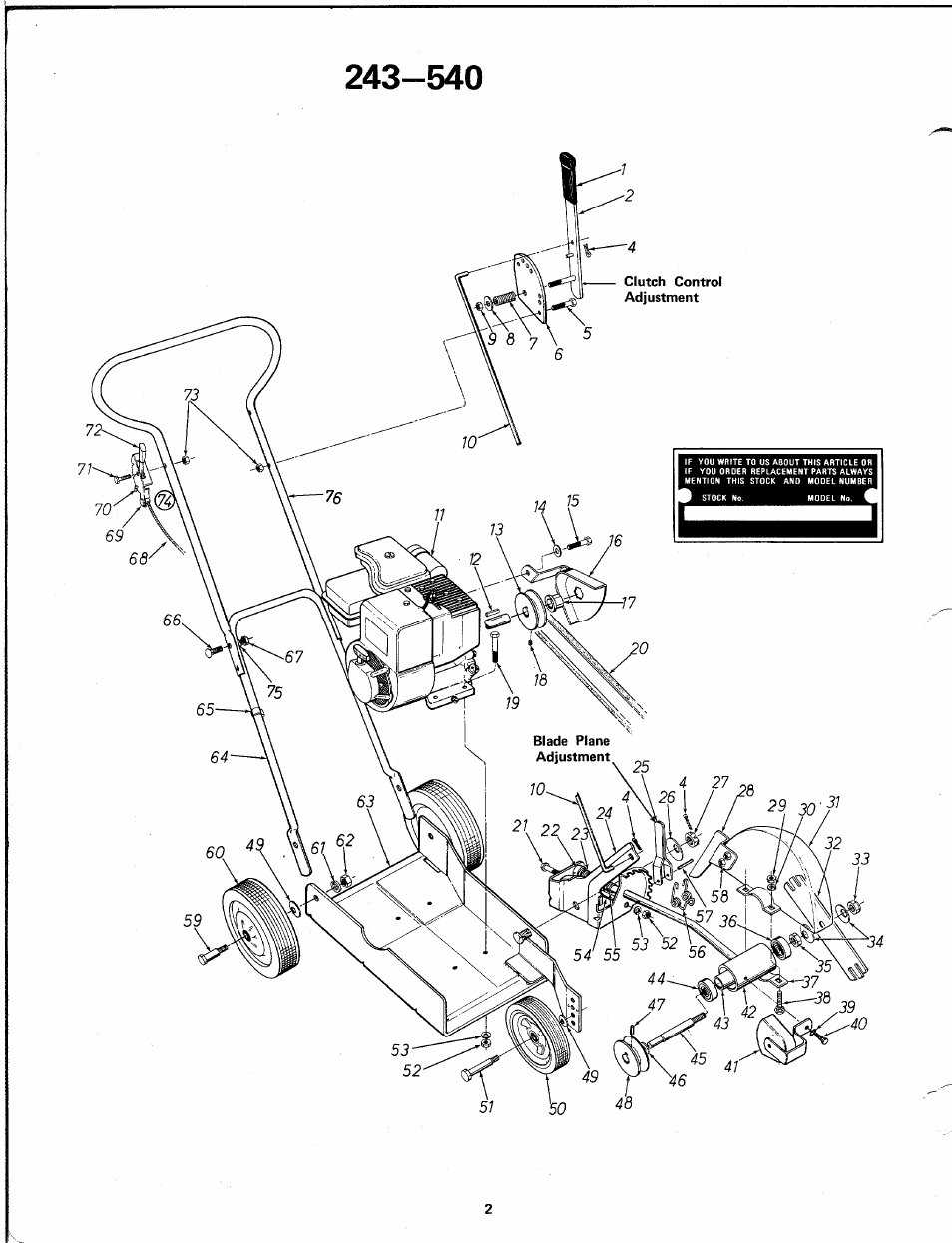 MTD 243-540 User Manual | Page 2 / 6