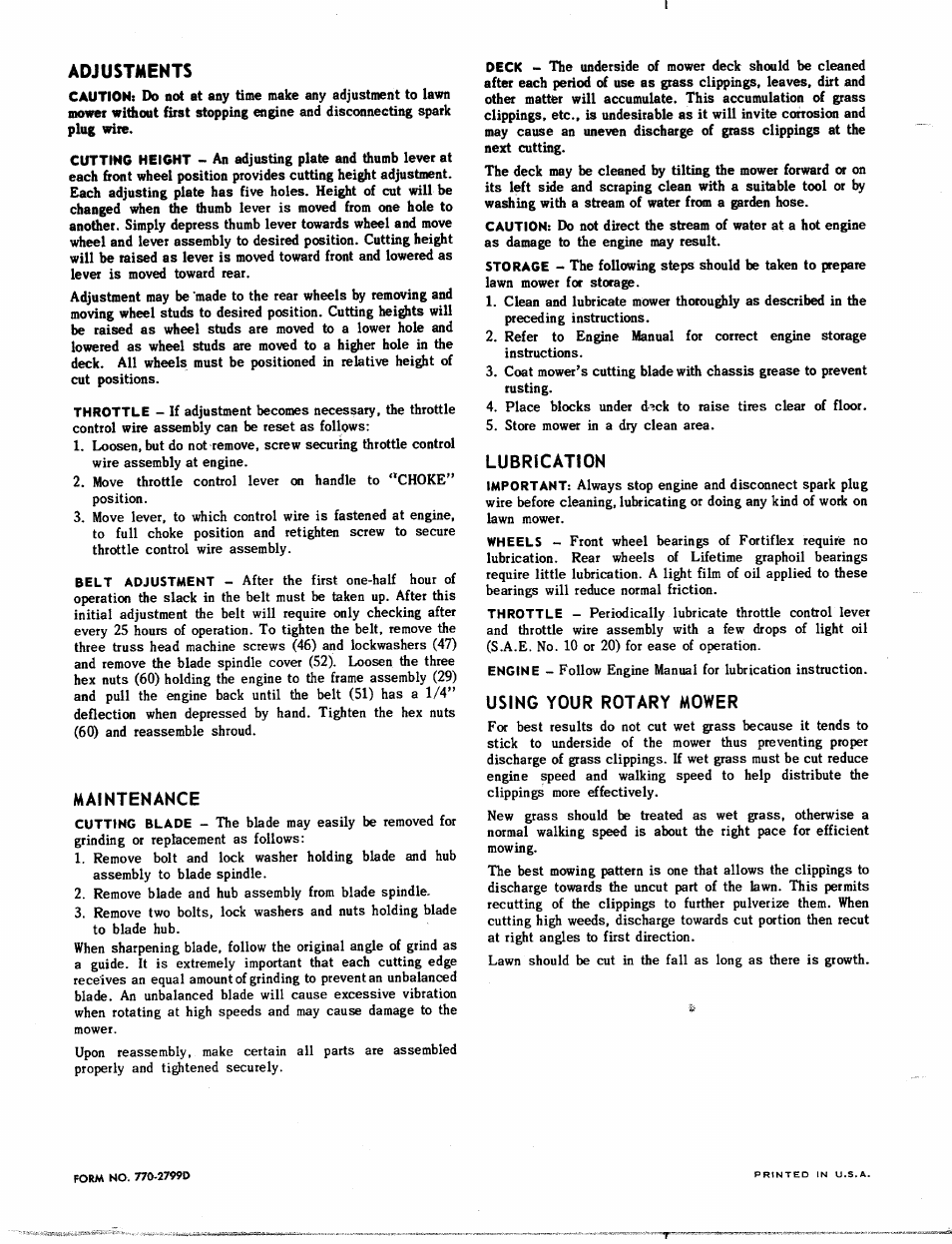 Adjustments | MTD 110-500 User Manual | Page 4 / 4