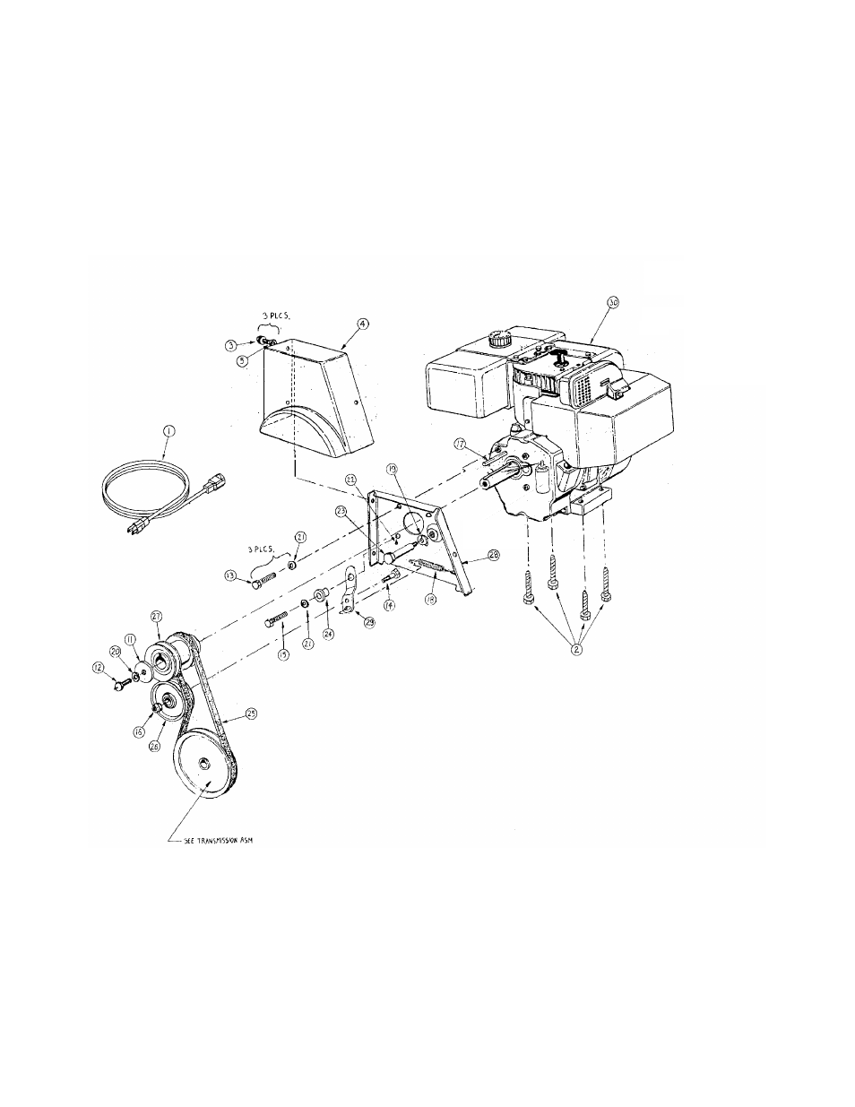 Engine and v-belts | MTD 800 User Manual | Page 20 / 24