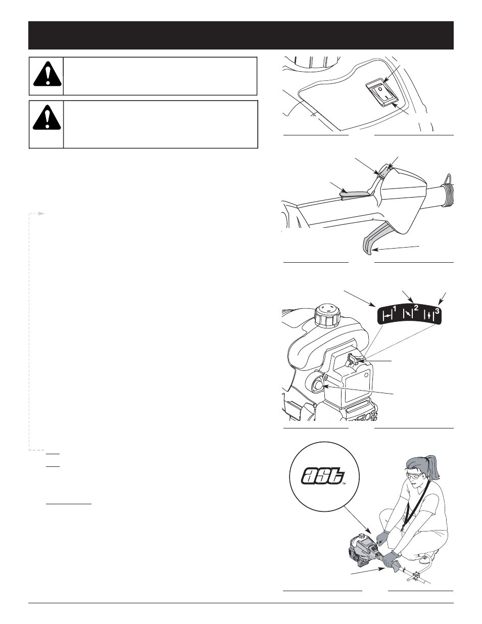 Warning, Starting/stopping instructions, Starting instructions stopping instructions | MTD LT31CS User Manual | Page 16 / 32