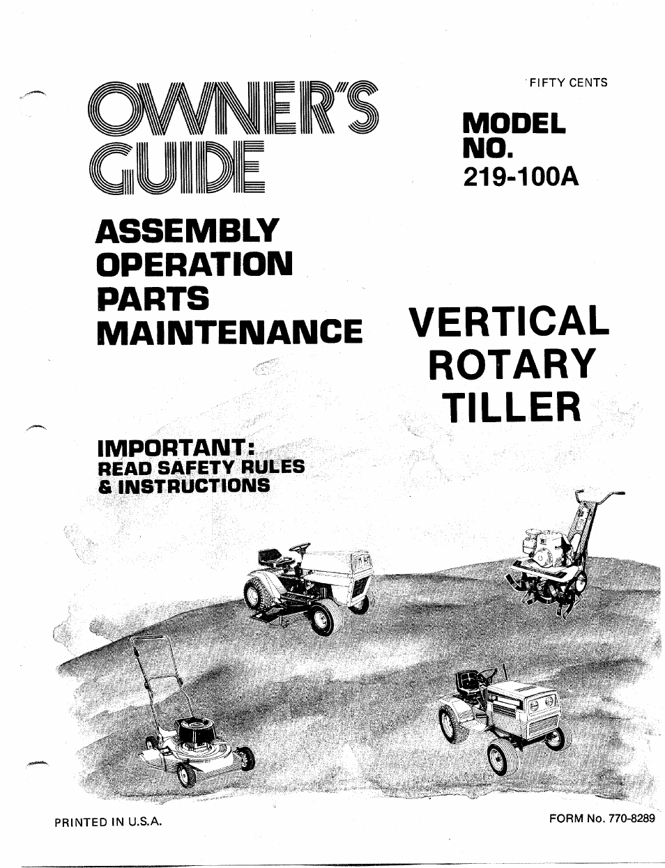 MTD 219-100A User Manual | 20 pages