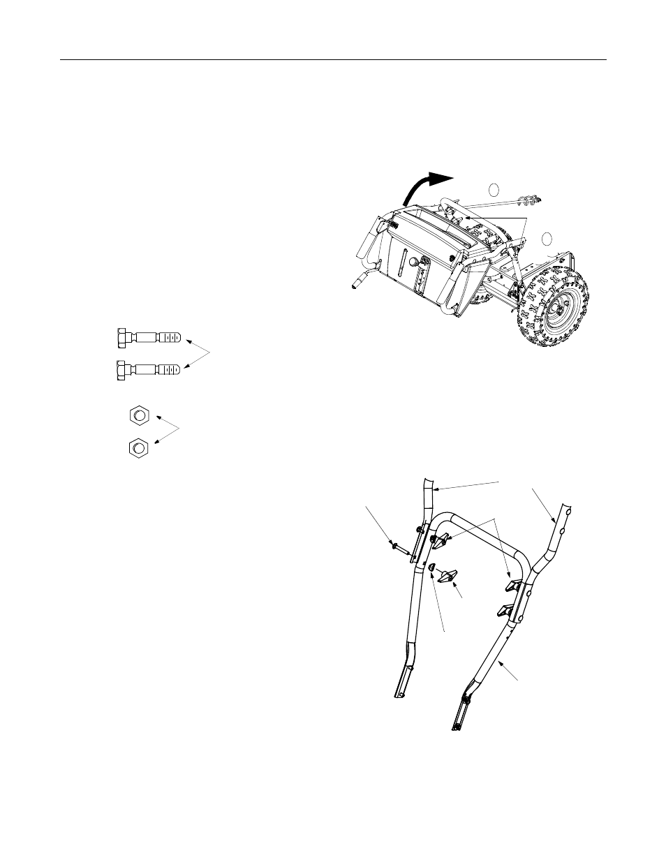 Unpacking, Loose parts, Assembling handle | MTD 31AE633E401 User Manual | Page 5 / 28