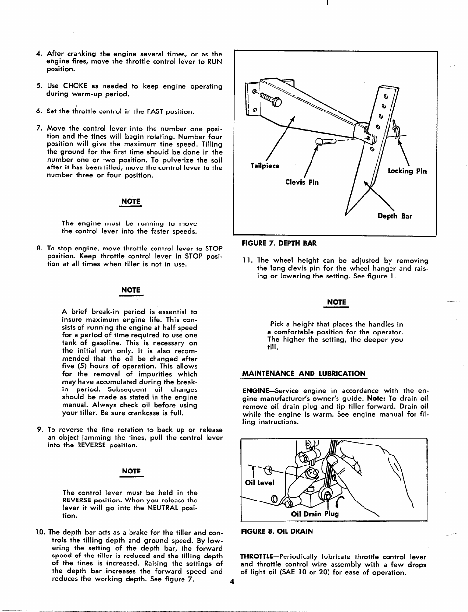 Note, Maintenance and lubrication | MTD 213-380 User Manual | Page 4 / 11