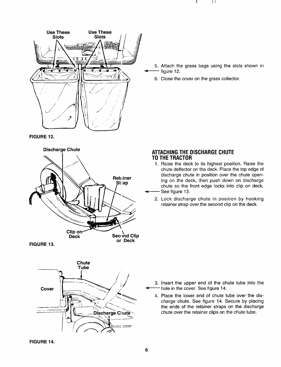 Attaching the discharge chute to the tractor | MTD 190-063-000 User Manual | Page 6 / 8