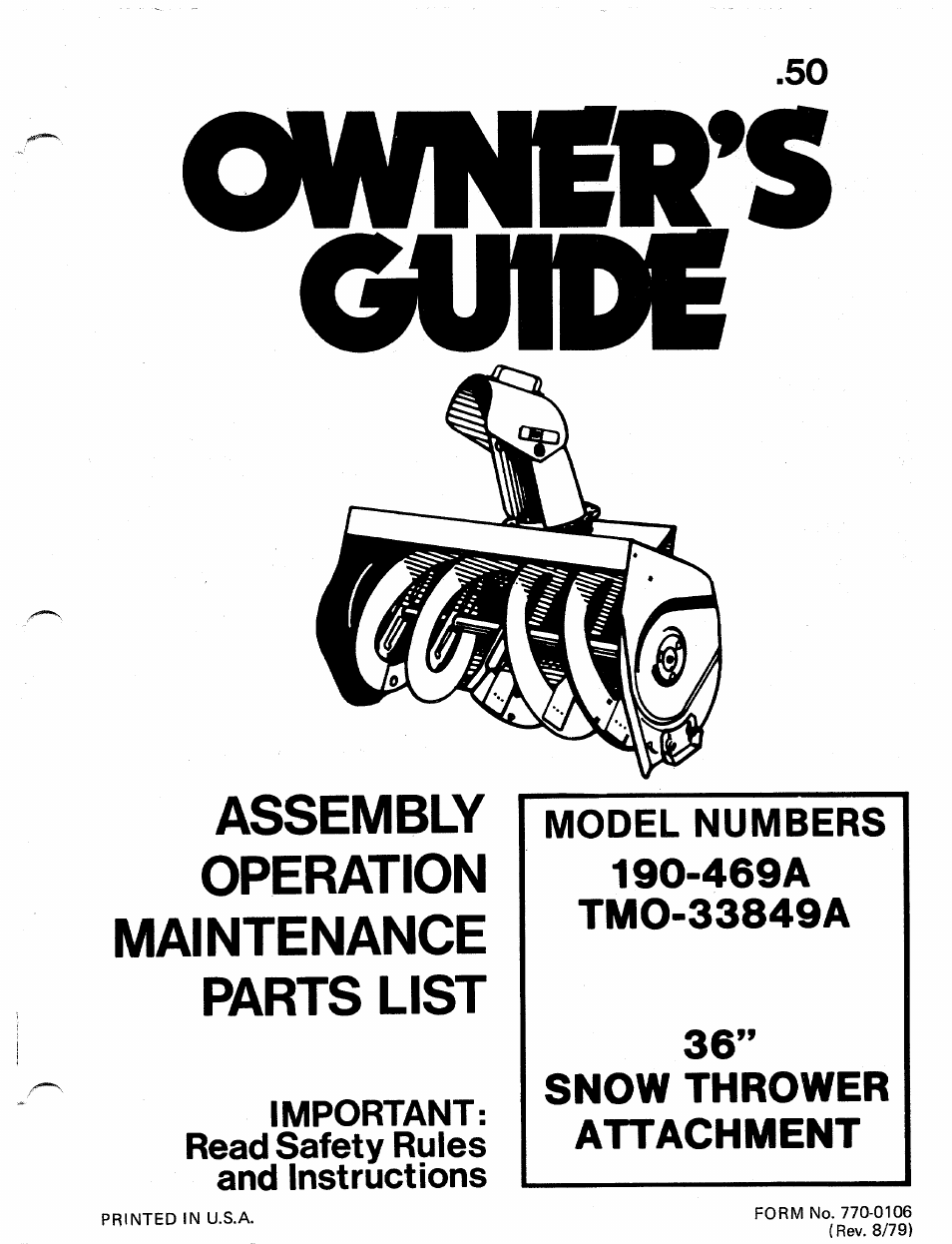 MTD TMO-33849A User Manual | 20 pages