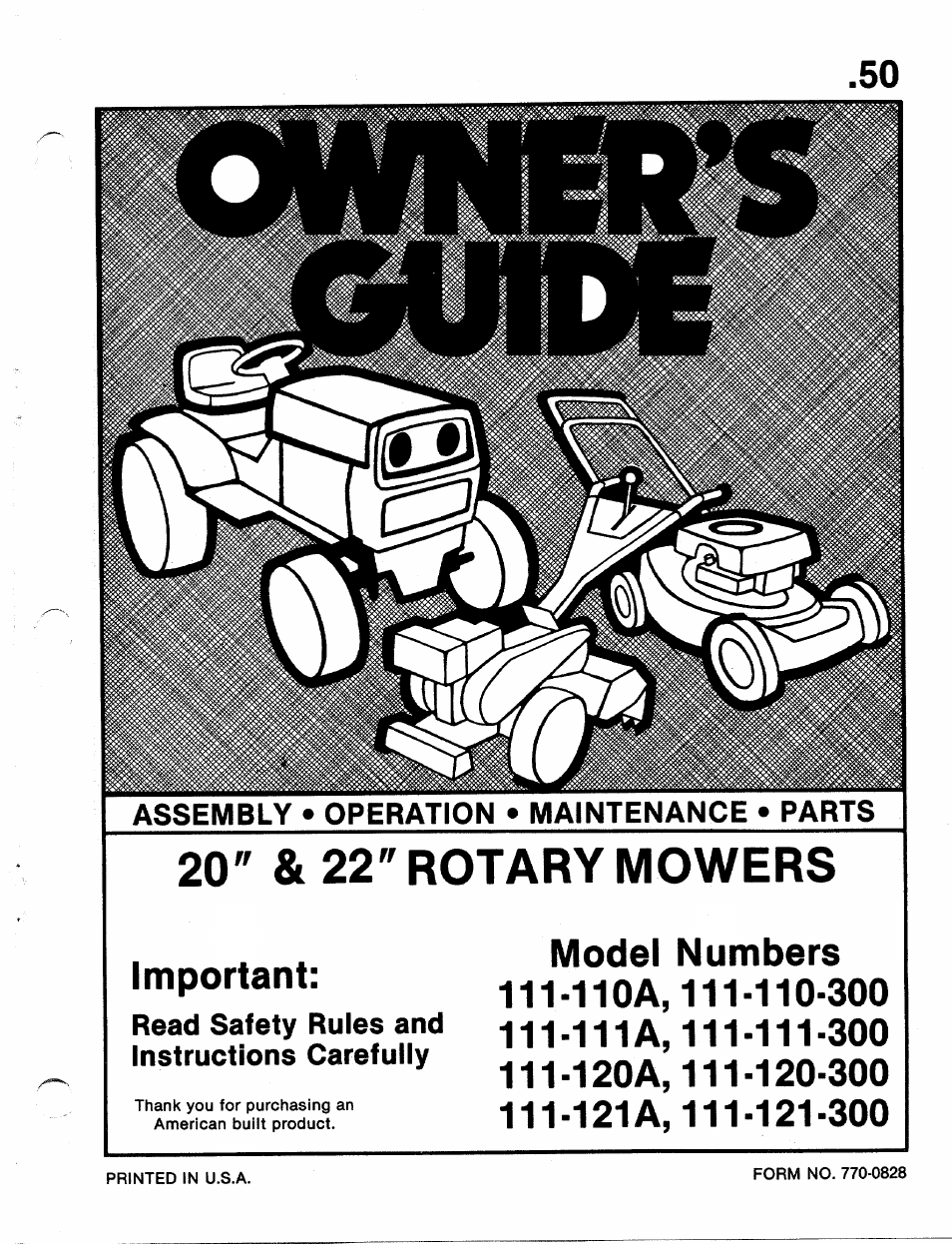 MTD 110-111-300 User Manual | 15 pages