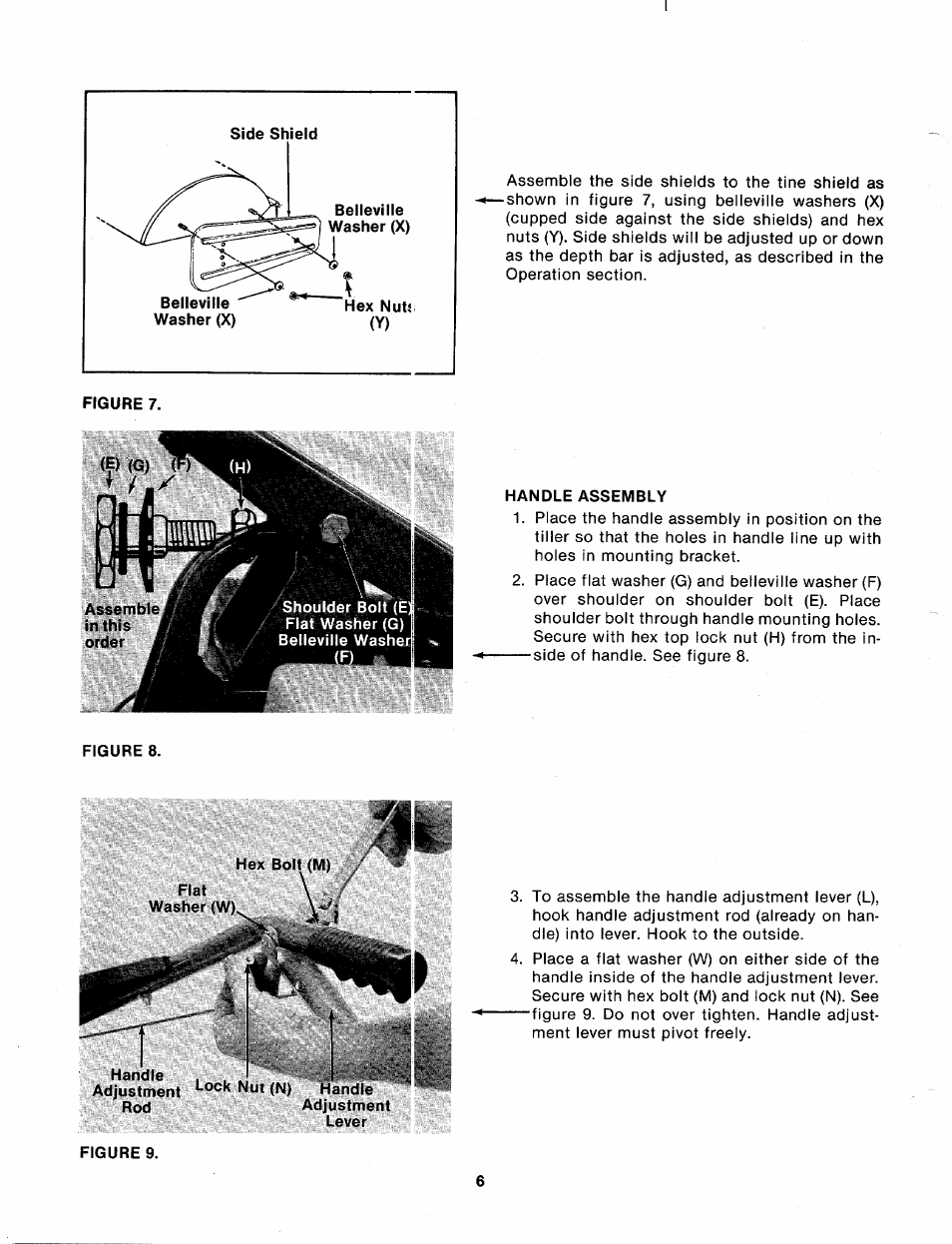 Handle assembly, Hex bolt (m), Handle | MTD 214-412-000 User Manual | Page 6 / 26