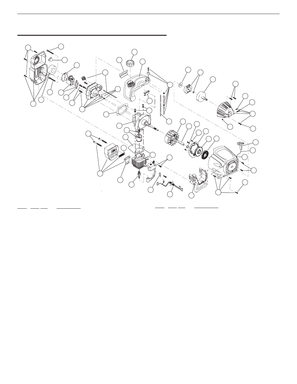 Parts list, Engine parts - model ym75 2-cycle gas trimmer | MTD YM75 User Manual | Page 68 / 70