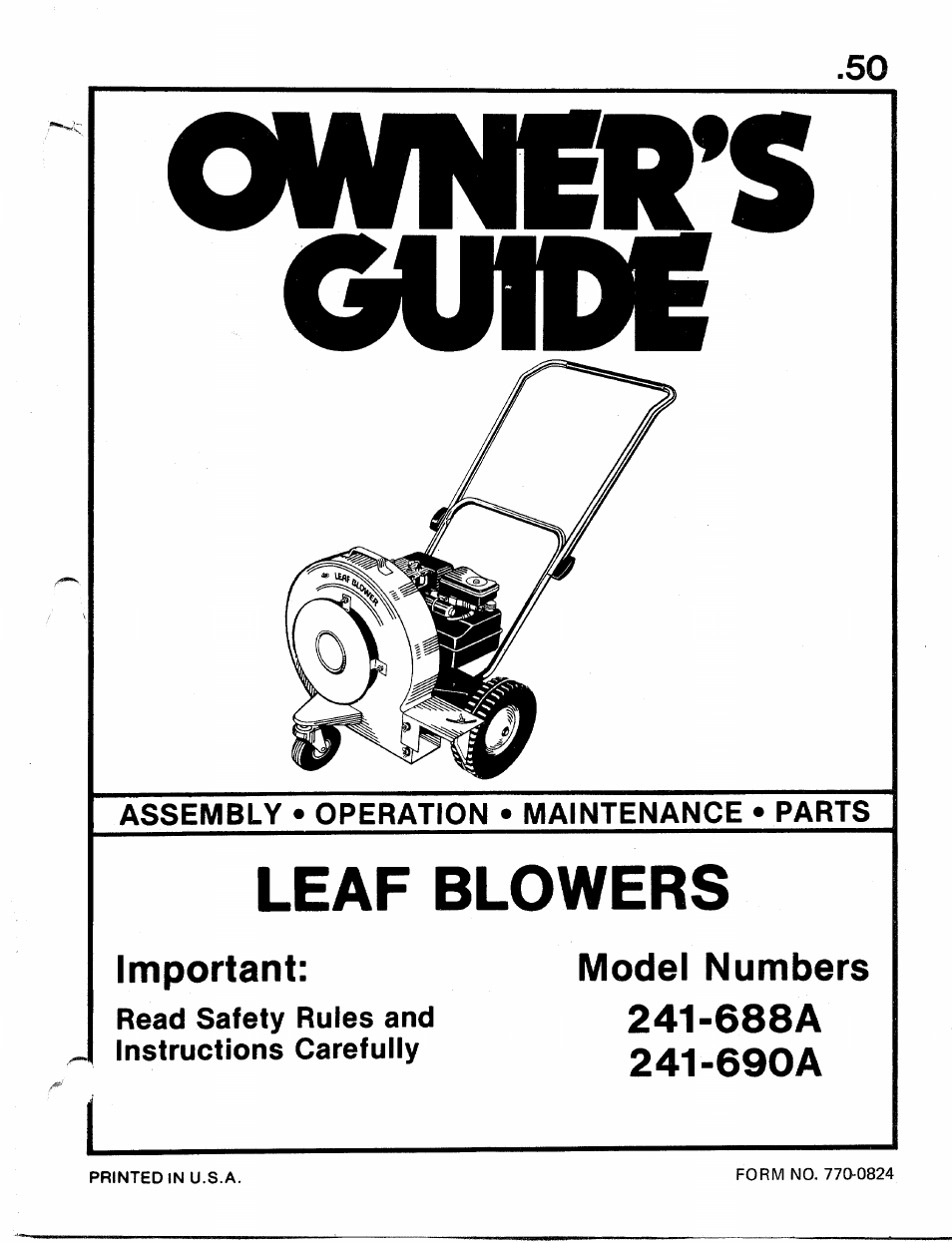 MTD 241-688A User Manual | 10 pages