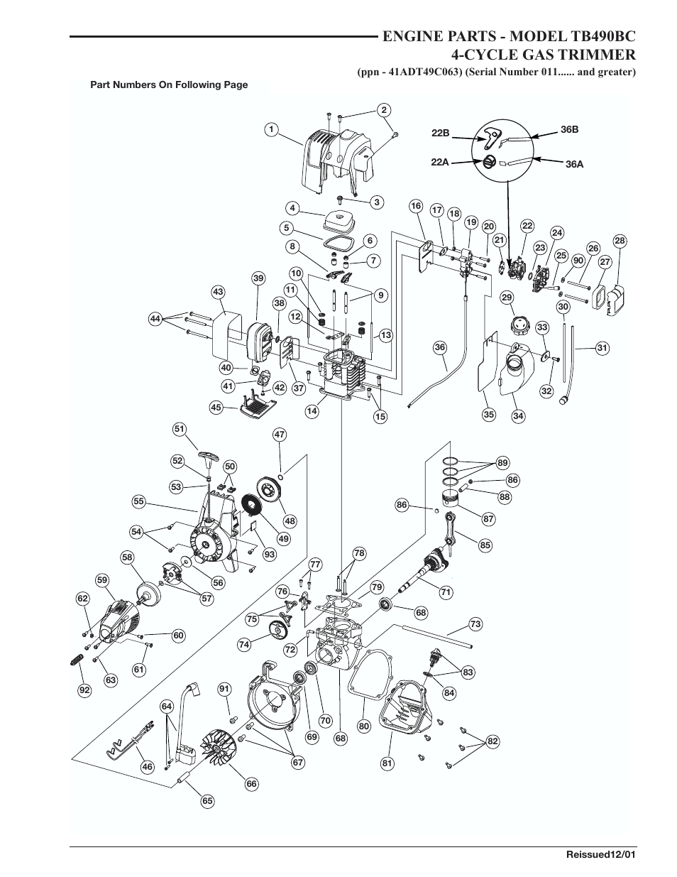 MTD TB490BC User Manual | 3 pages