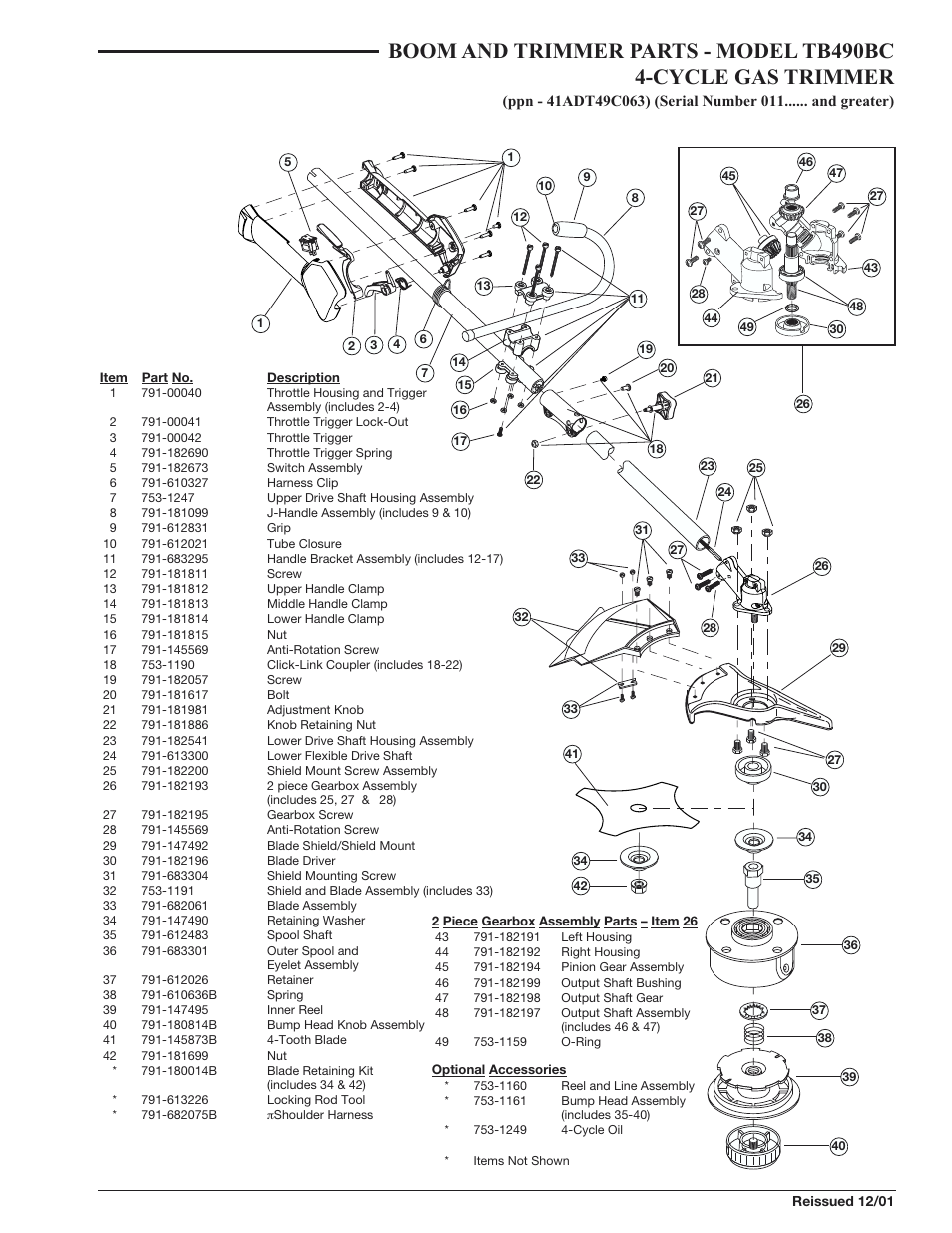 MTD TB490BC User Manual | Page 3 / 3