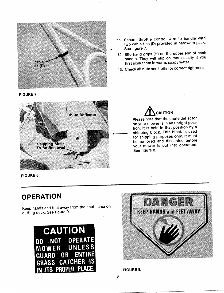 Figure 7, Chute deflector, Caution | Figure 8, Operation | MTD 111-020-300 User Manual | Page 6 / 14