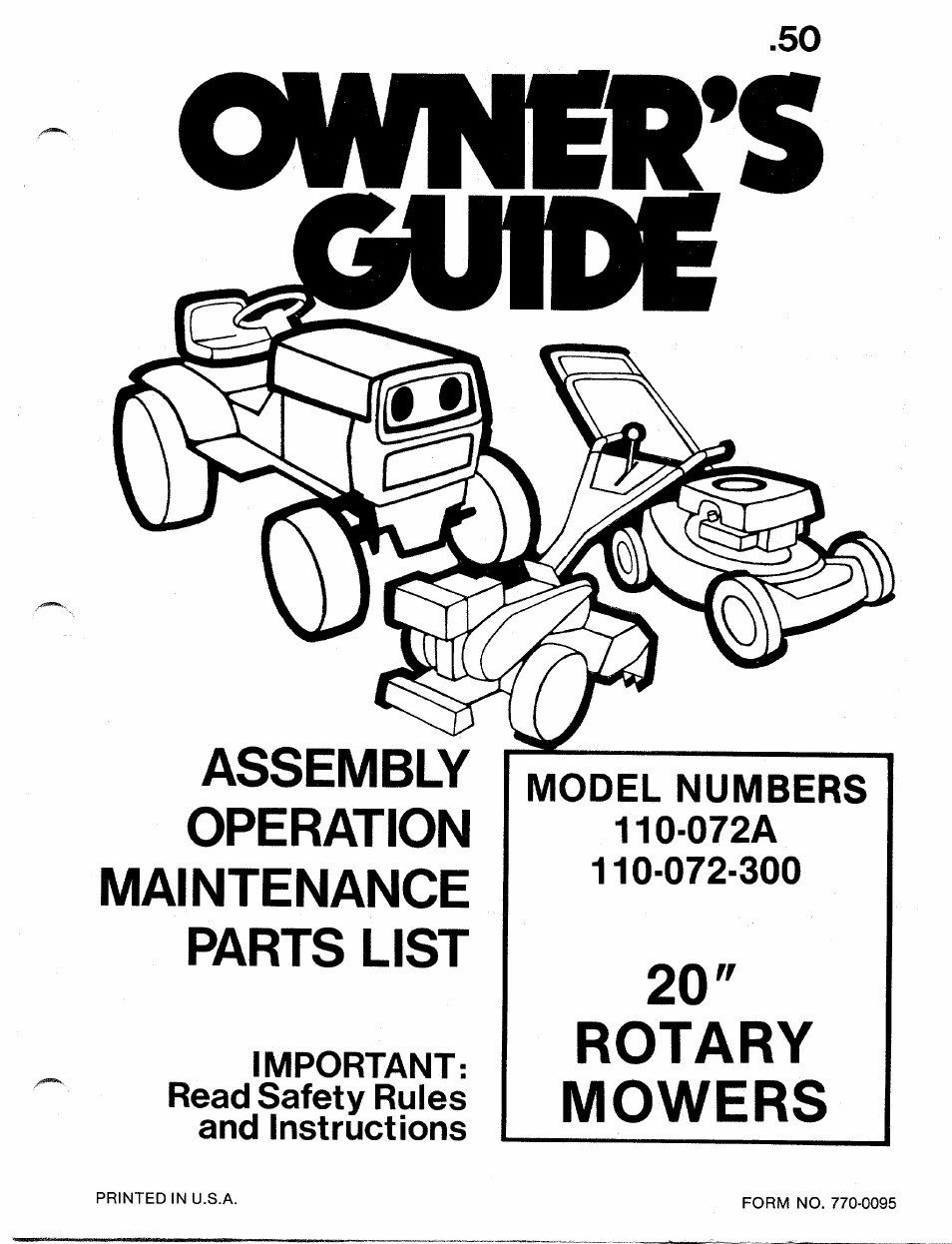 MTD 110-072A User Manual | 14 pages