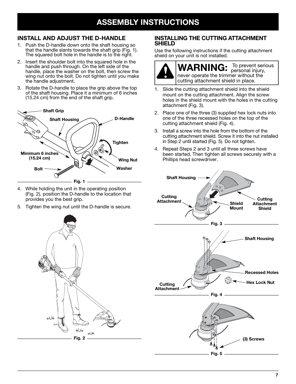 Warning, Assembly instructions | MTD TB65SS User Manual | Page 7 / 64