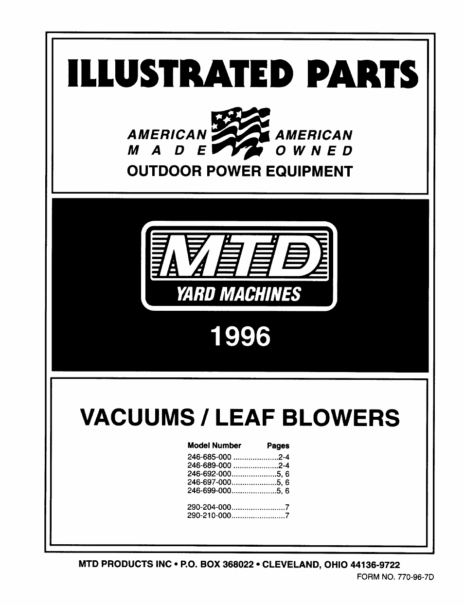 MTD 770-96-7D User Manual | 8 pages
