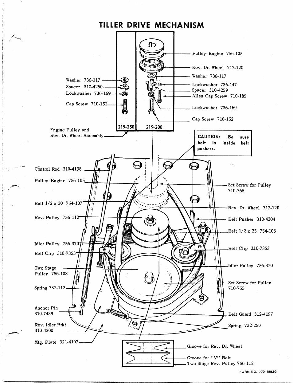 Tiller drive mechanism | MTD 219-250 User Manual | Page 7 / 8