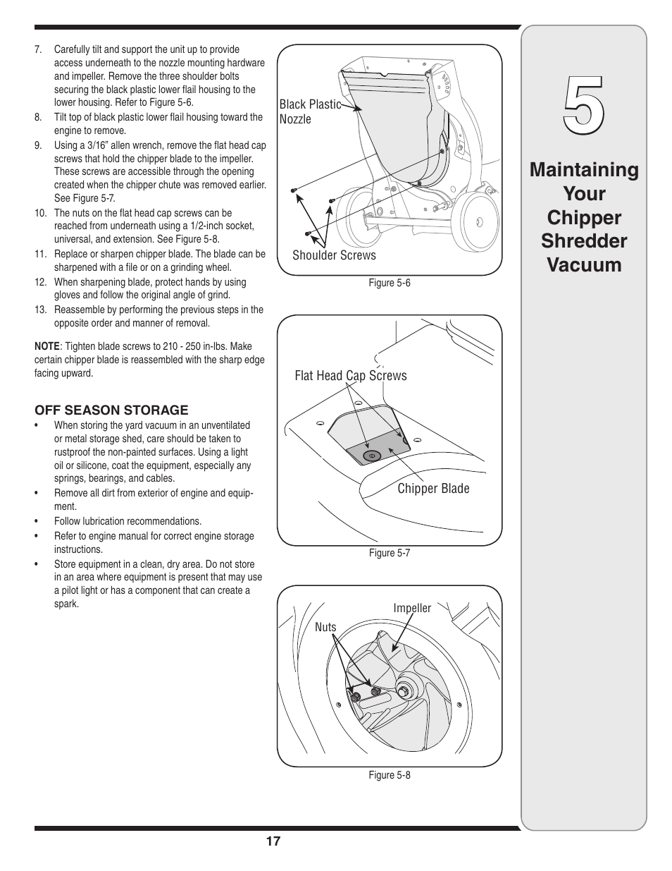 Maintaining your chipper shredder vacuum | MTD Series 020 User Manual | Page 17 / 44