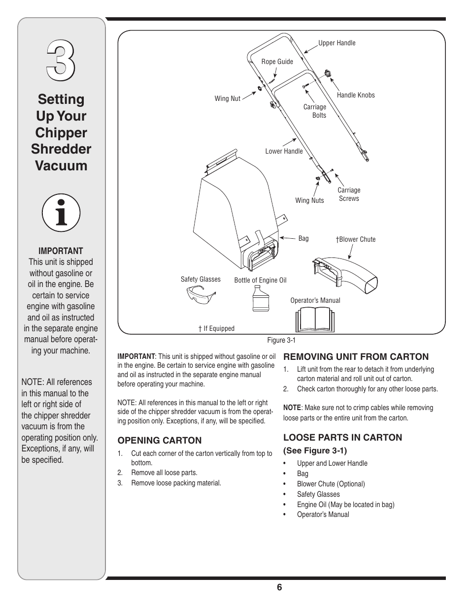Setting up your chipper shredder vacuum | MTD Series 020 User Manual | Page 6 / 44