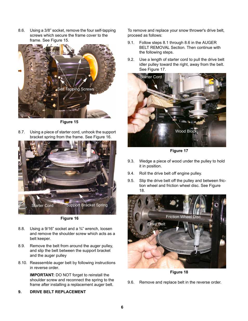 Drive belt replacement | MTD 31AE5MLG729 User Manual | Page 10 / 21