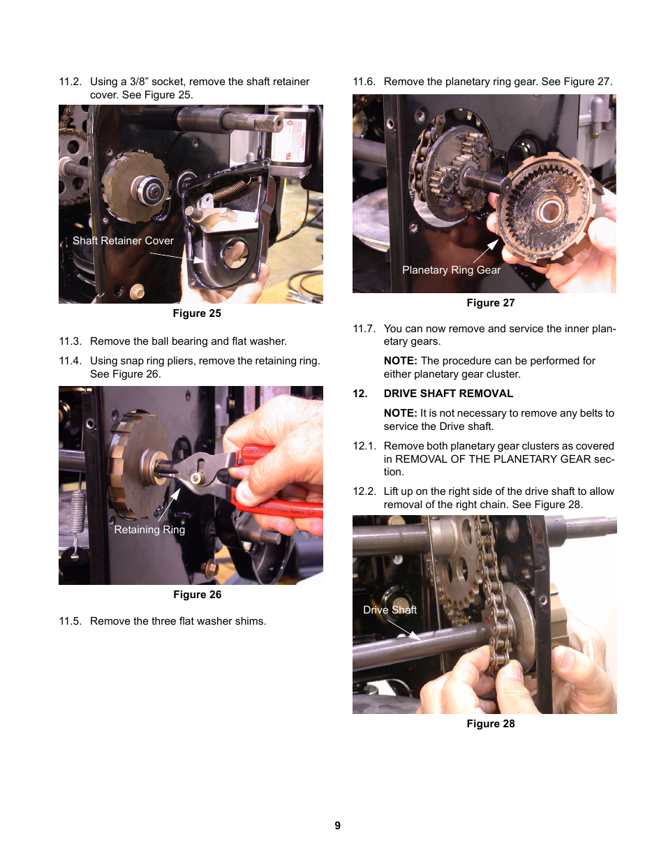 Drive shaft removal | MTD 31AE5MLG729 User Manual | Page 13 / 21