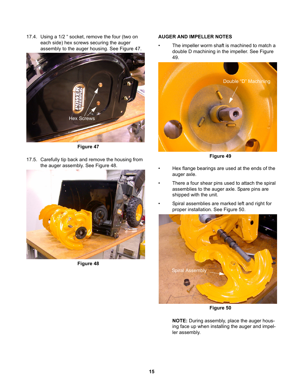 Auger and impeller notes | MTD 31AE5MLG729 User Manual | Page 19 / 21