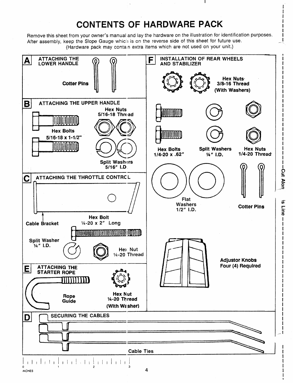 Contents of hardware pack | MTD 110A508R000 User Manual | Page 4 / 16