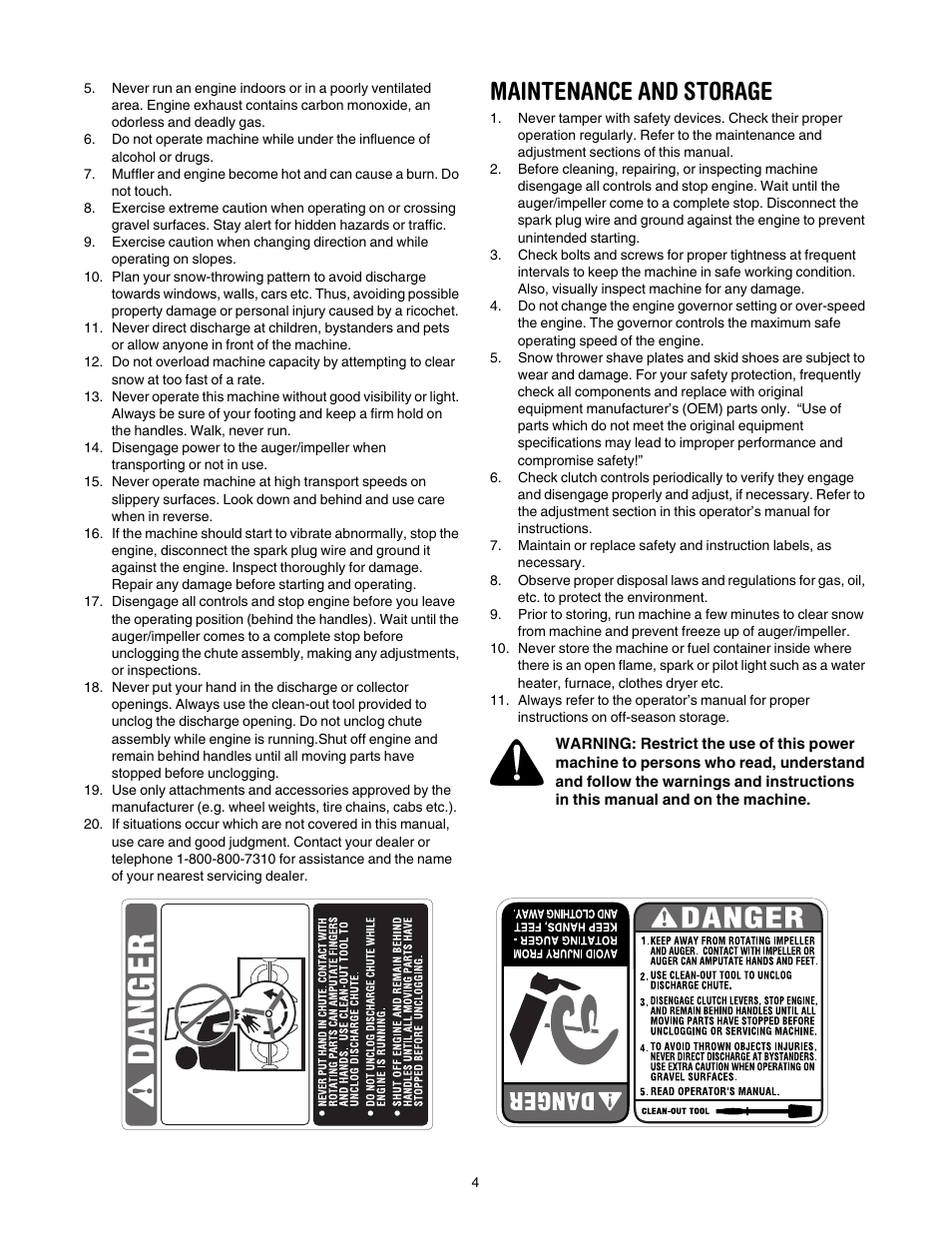 Maintenance and storage | MTD 31AH7S3G701 User Manual | Page 4 / 28