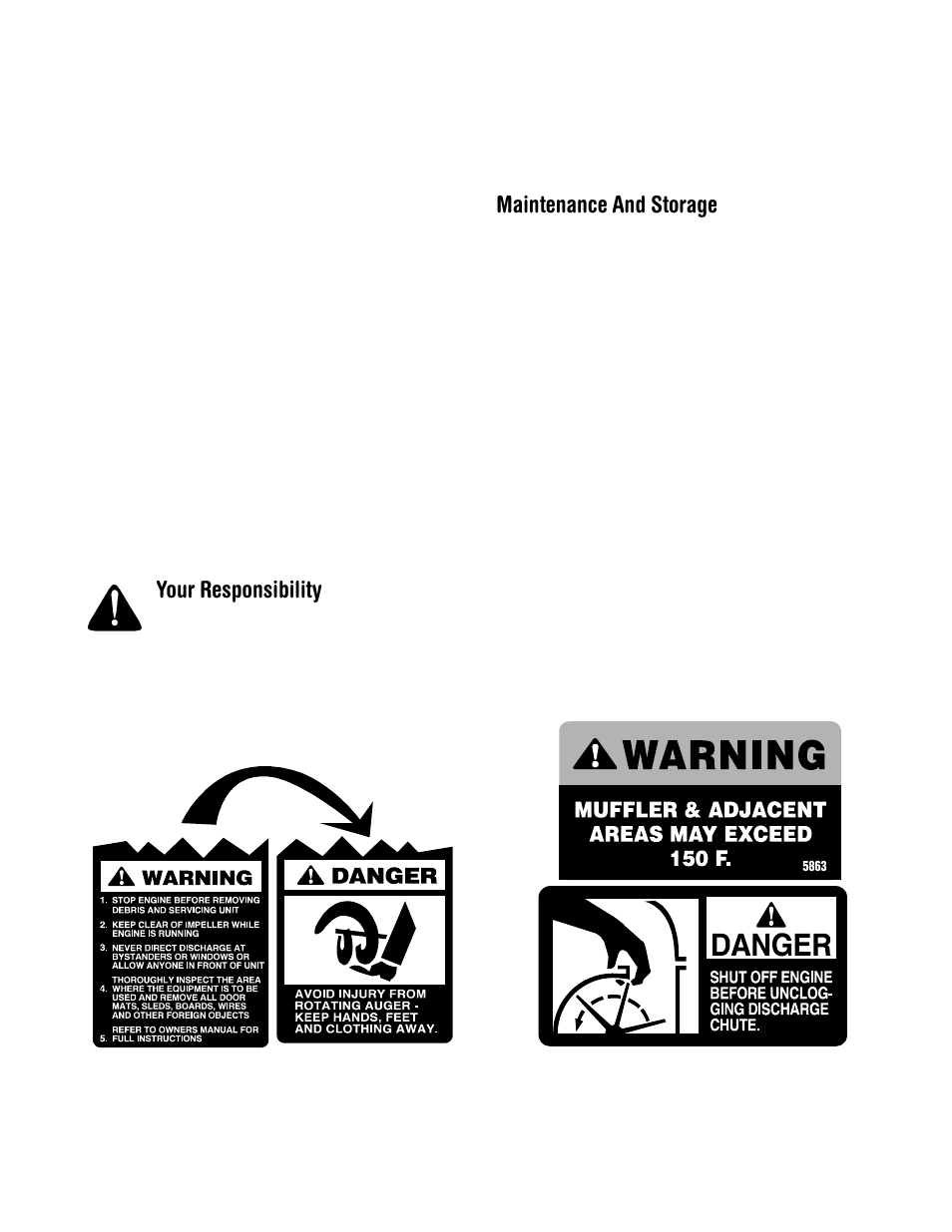 Maintenance and storage, Your responsibility | MTD Series 140 through E173 User Manual | Page 4 / 24