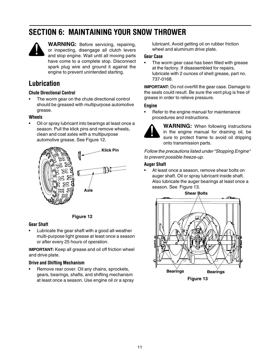 Lubrication | MTD 640 User Manual | Page 11 / 24