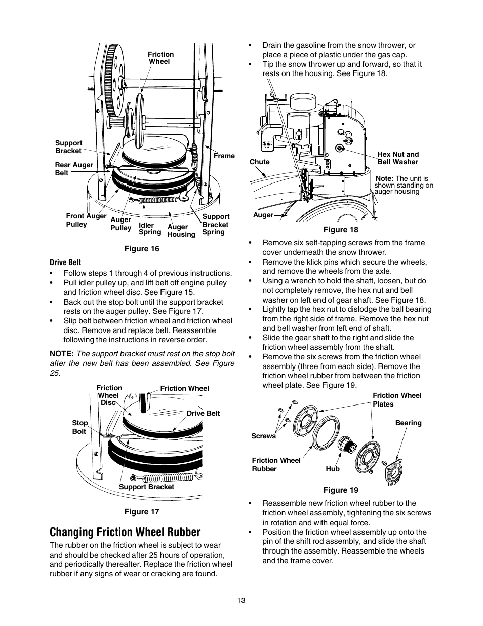 Changing friction wheel rubber | MTD 640 User Manual | Page 13 / 24