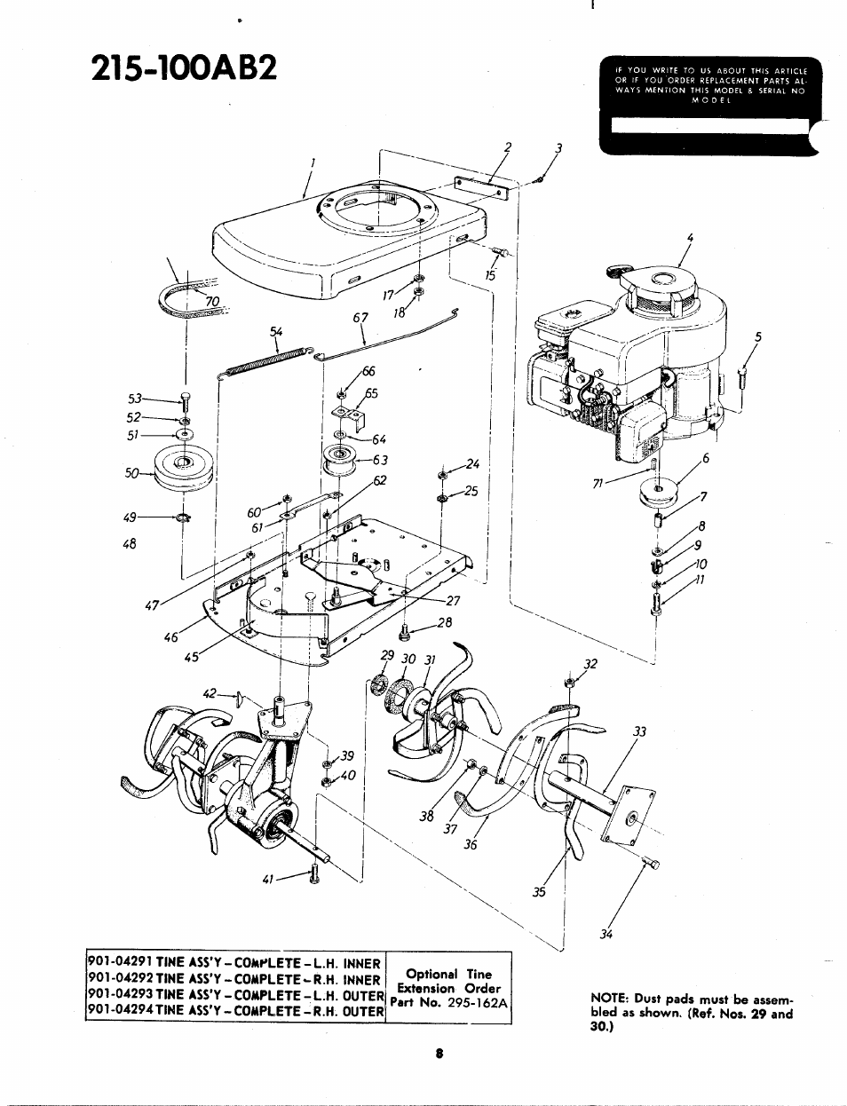 100ab2 | MTD 215-100AB2 User Manual | Page 8 / 12