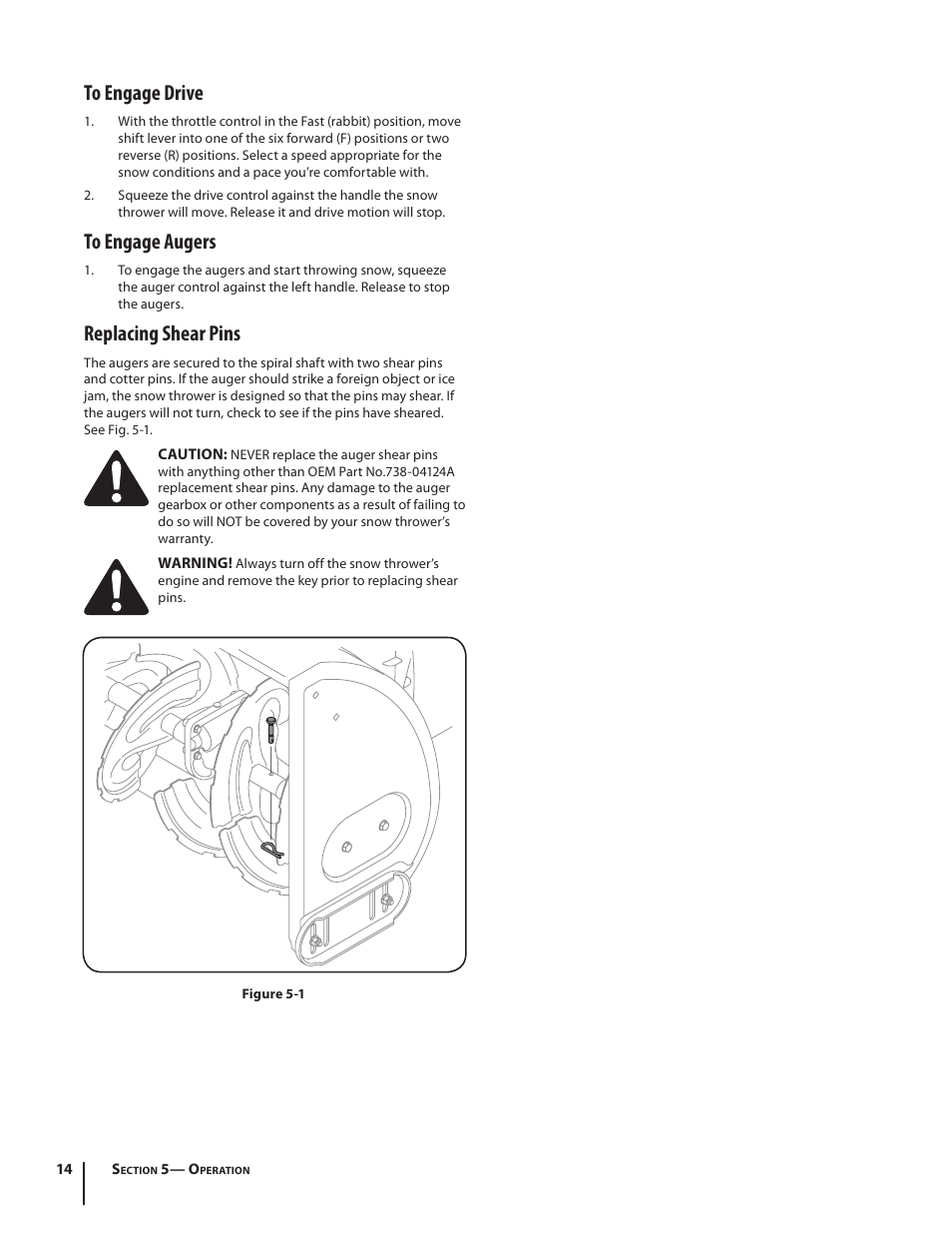 Replacing shear pins | MTD L Style 600-Series User Manual | Page 14 / 24