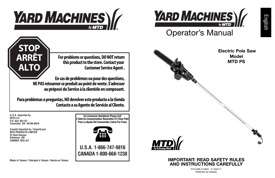 MTD PS User Manual | 68 pages