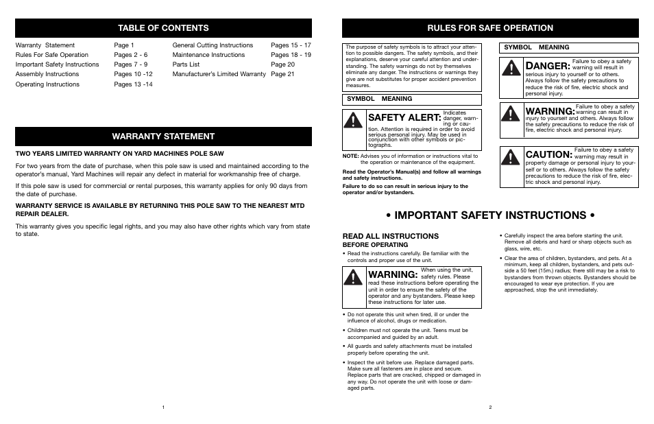 MTD PS User Manual | Page 3 / 68